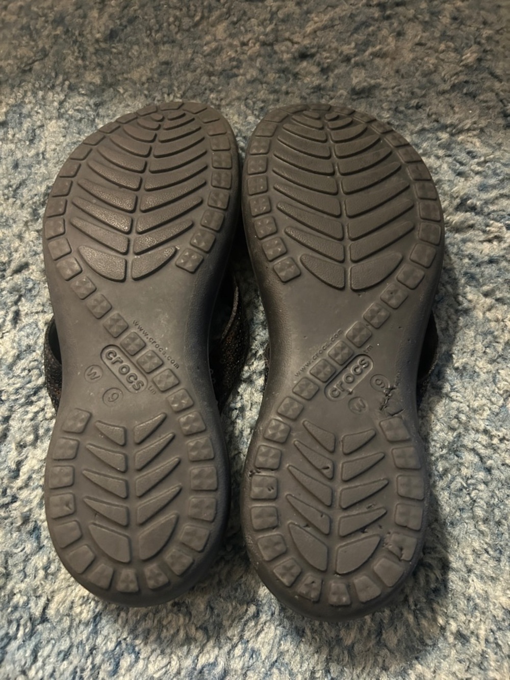 CROCS Black Dual Comfort Thong Sandals - Picture 2 of 2